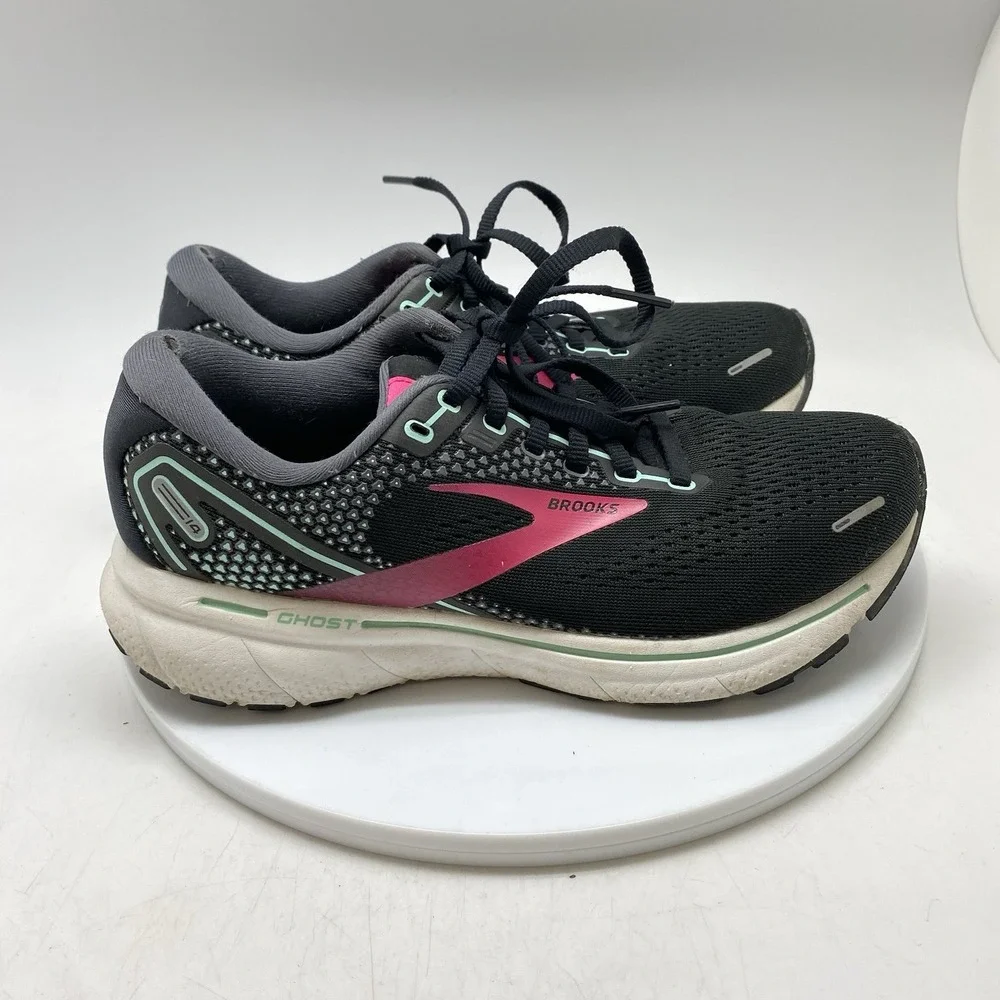 Brooks Sneakers Womens 7.5 D‎ Ghost 14 1203561D013 Black Running Athletic Shoes
